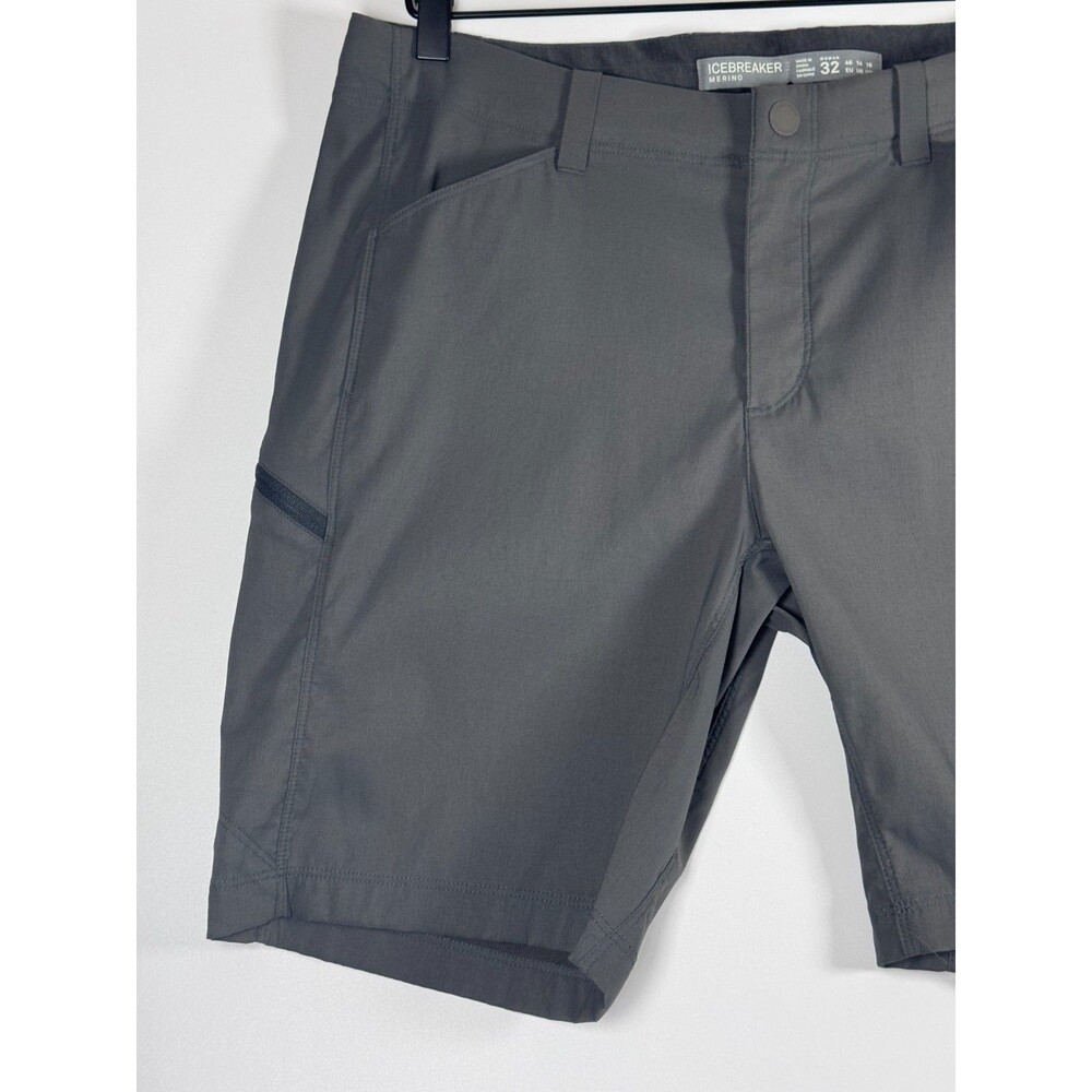 Icebreaker Merino‎ Shorts Womens 32 Gray Stretch Performance Hiking Outdoor - Picture 2 of 16